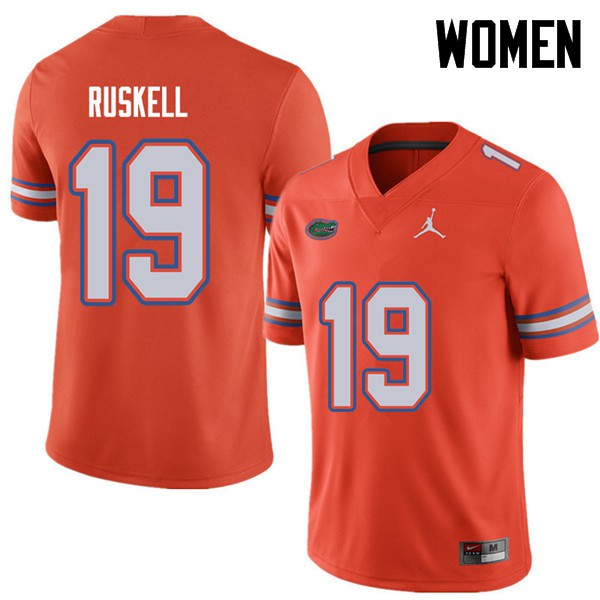 Jordan Brand Women #19 Jack Ruskell Florida Gators College Football Jersey Orange